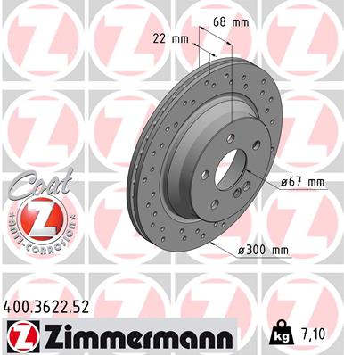 Zimmermann Sportbremsscheibe Sport Z für MERCEDES-BENZ CLS (C219) hinten